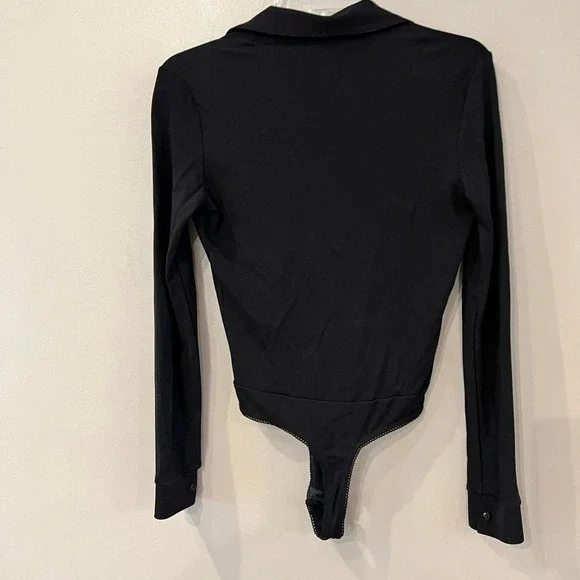 2 Pc Moda Intll Y2K Pants Bodysuit XS/S Black Going Out Club Mob Wife - Picture 4 of 8